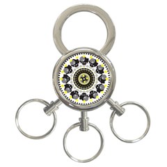 Mandala Geometric Design Pattern 3-ring Key Chains by Celenk