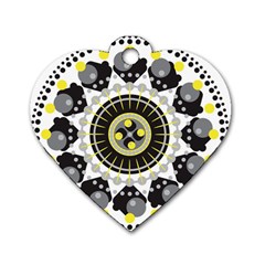 Mandala Geometric Design Pattern Dog Tag Heart (two Sides) by Celenk