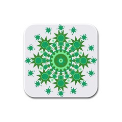 Mandala Geometric Pattern Shapes Rubber Square Coaster (4 Pack)  by Celenk