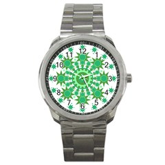 Mandala Geometric Pattern Shapes Sport Metal Watch by Celenk