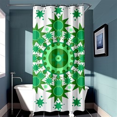 Mandala Geometric Pattern Shapes Shower Curtain 36  X 72  (stall)  by Celenk