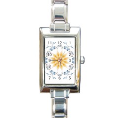 Mandala Mermaid Lake Rose Swimmers Rectangle Italian Charm Watch by Celenk