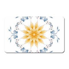 Mandala Mermaid Lake Rose Swimmers Magnet (rectangular) by Celenk