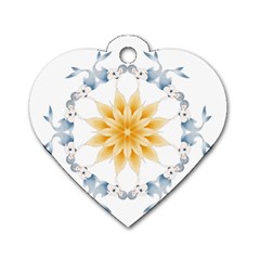 Mandala Mermaid Lake Rose Swimmers Dog Tag Heart (two Sides) by Celenk