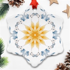 Mandala Mermaid Lake Rose Swimmers Snowflake Ornament (two Sides) by Celenk