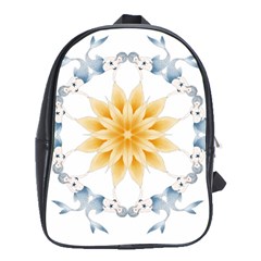 Mandala Mermaid Lake Rose Swimmers School Bag (xl) by Celenk