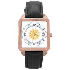 Mandala Mermaid Lake Rose Swimmers Rose Gold Leather Watch  by Celenk