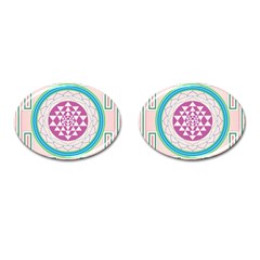 Mandala Design Arts Indian Cufflinks (oval) by Celenk