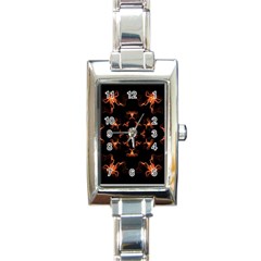 Mandala Fire Mandala Flames Design Rectangle Italian Charm Watch by Celenk