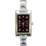 Mandala Fire Mandala Flames Design Rectangle Italian Charm Watch Front