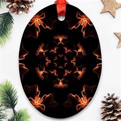 Mandala Fire Mandala Flames Design Ornament (oval) by Celenk