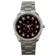 Mandala Fire Mandala Flames Design Sport Metal Watch by Celenk