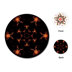 Mandala Fire Mandala Flames Design Playing Cards (round)  by Celenk