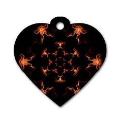 Mandala Fire Mandala Flames Design Dog Tag Heart (two Sides) by Celenk