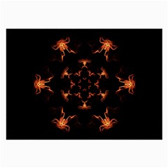 Mandala Fire Mandala Flames Design Large Glasses Cloth (2-side) by Celenk