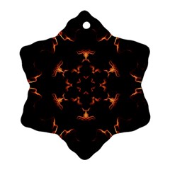 Mandala Fire Mandala Flames Design Snowflake Ornament (two Sides) by Celenk