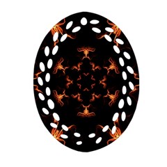 Mandala Fire Mandala Flames Design Oval Filigree Ornament (two Sides) by Celenk