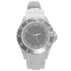 Kaleidoscope Pattern Kaleydograf Round Plastic Sport Watch (l) by Celenk