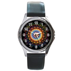 Colorful Prismatic Chromatic Round Metal Watch by Celenk