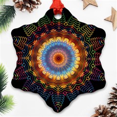 Colorful Prismatic Chromatic Snowflake Ornament (two Sides) by Celenk