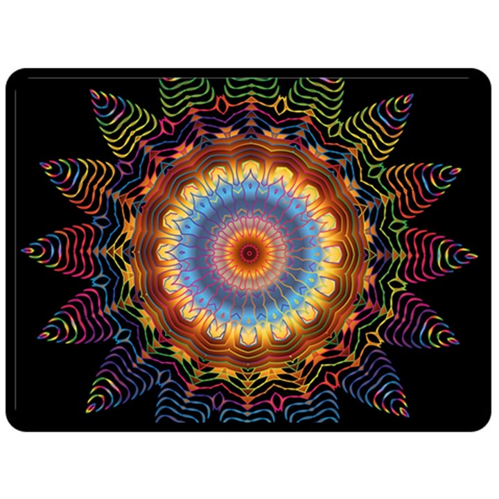 Colorful Prismatic Chromatic Double Sided Fleece Blanket (Large) 