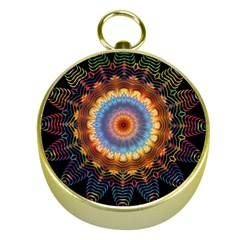 Colorful Prismatic Chromatic Gold Compasses by Celenk