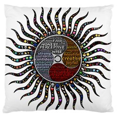 Whole Complete Human Qualities Large Cushion Case (one Side) by Celenk