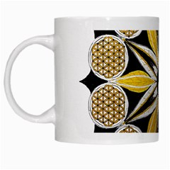 Mandala Yin Yang Live Flower White Mugs by Celenk