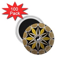 Mandala Yin Yang Live Flower 1 75  Magnets (100 Pack)  by Celenk