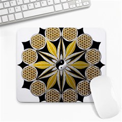 Mandala Yin Yang Live Flower Large Mousepads by Celenk