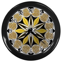 Mandala Yin Yang Live Flower Wall Clocks (black) by Celenk