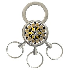 Mandala Yin Yang Live Flower 3-ring Key Chains by Celenk