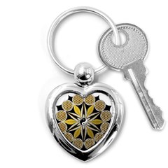 Mandala Yin Yang Live Flower Key Chains (Heart) 