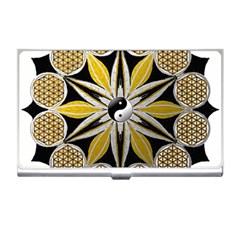 Mandala Yin Yang Live Flower Business Card Holders by Celenk