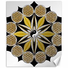 Mandala Yin Yang Live Flower Canvas 8  X 10  by Celenk