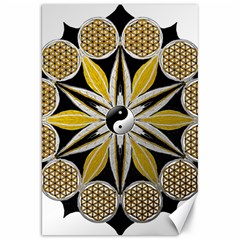 Mandala Yin Yang Live Flower Canvas 20  X 30   by Celenk