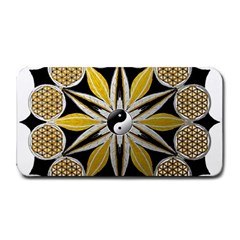 Mandala Yin Yang Live Flower Medium Bar Mats by Celenk