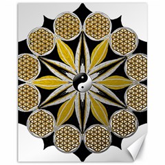 Mandala Yin Yang Live Flower Canvas 11  X 14   by Celenk