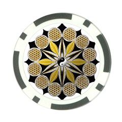 Mandala Yin Yang Live Flower Poker Chip Card Guard