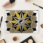 Mandala Yin Yang Live Flower Cosmetic Bag (Large)  Front