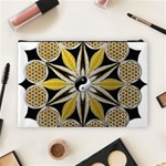 Mandala Yin Yang Live Flower Cosmetic Bag (Large)  Back