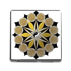 Mandala Yin Yang Live Flower Memory Card Reader (square) by Celenk