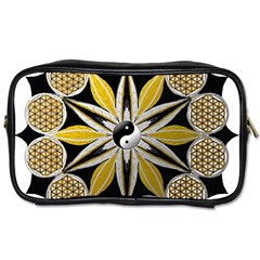 Mandala Yin Yang Live Flower Toiletries Bags by Celenk