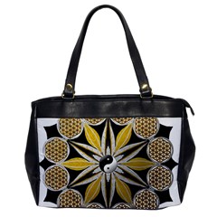 Mandala Yin Yang Live Flower Office Handbags by Celenk