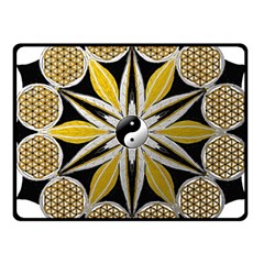 Mandala Yin Yang Live Flower Fleece Blanket (small) by Celenk