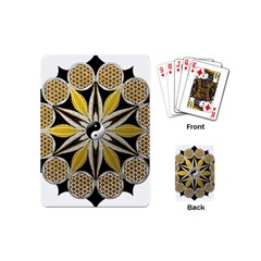 Mandala Yin Yang Live Flower Playing Cards (mini)  by Celenk