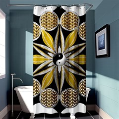 Mandala Yin Yang Live Flower Shower Curtain 36  x 72  (Stall) 