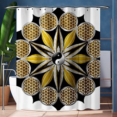 Mandala Yin Yang Live Flower Shower Curtain 60  x 72  (Medium) 