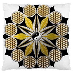 Mandala Yin Yang Live Flower Large Cushion Case (One Side)