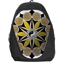 Mandala Yin Yang Live Flower Backpack Bag by Celenk